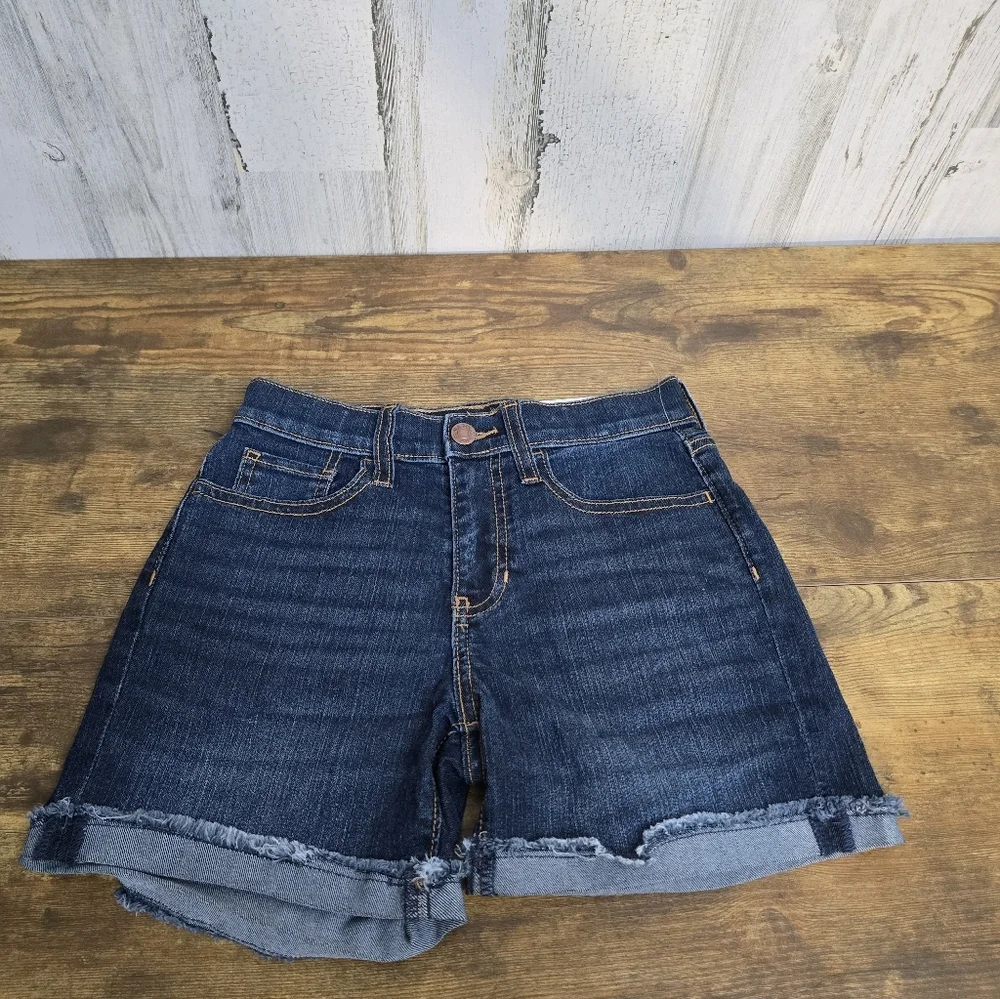 New Old Navy Dark Blue Jean Shorts Girls Size 10 Adjustable Waist